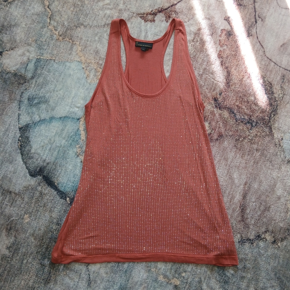 Shimmery Racerback Tank Top in Dusty Rose